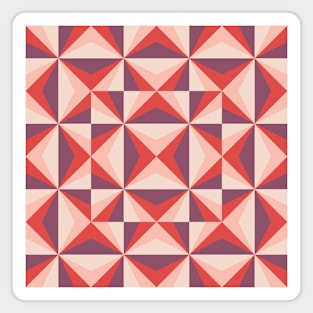 Vintage Geometric Red Purple Pattern Magnet